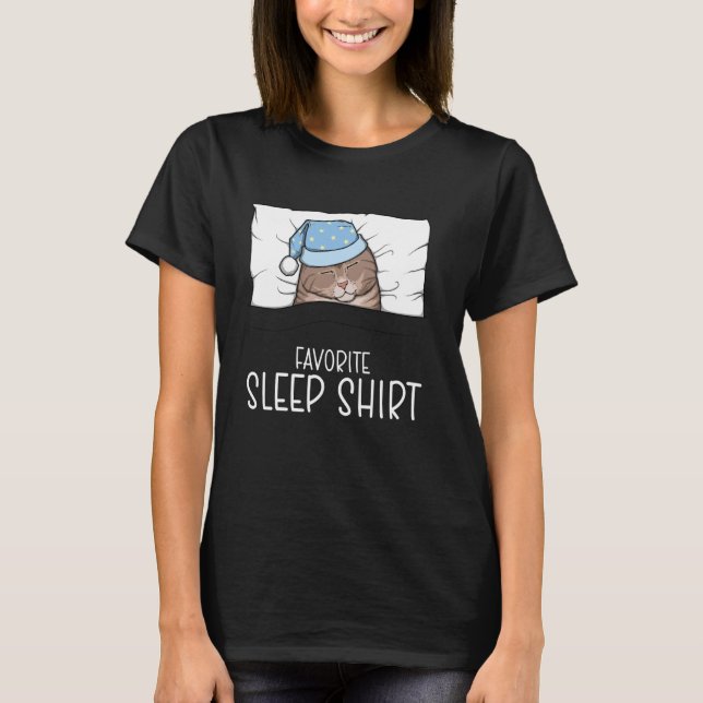 Favourite Sleep Shirt Scottish Fold Cat, Napping C (Front)