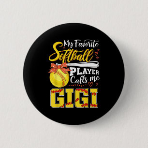Favourite softball player calls gigi tee mothers d 6 cm round badge