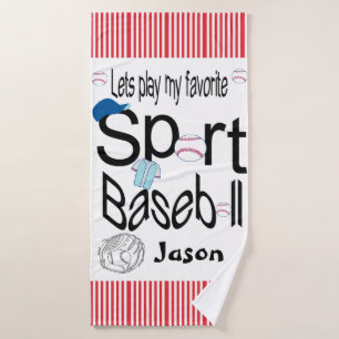 Favourite Sport Bathroom Towel Sets Baseball