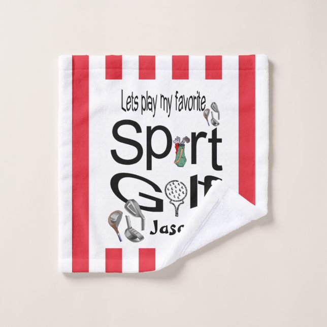 Favourite Sport Bathroom Towel Sets Golf (Wash Cloth)