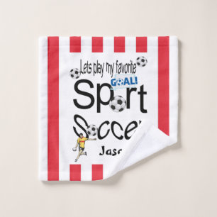 Favourite Sport Bathroom Towel Sets Soccer