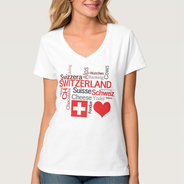 Favourite Swiss Things - I Love Switzerland T-Shirt (Front)