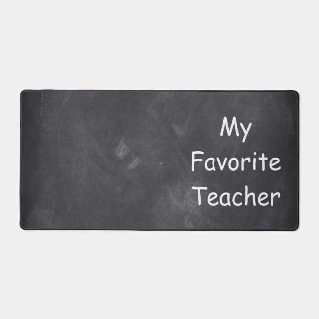 Favourite Teacher Chalkboard Design Class Decor Desk Mat (Front)