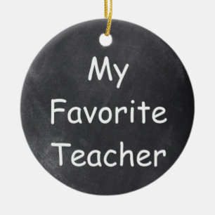 Favourite Teacher Chalkboard Design Gift Idea Ceramic Tree Decoration