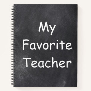 Favourite Teacher Chalkboard Design Gift Idea Notebook