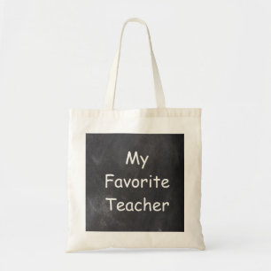 Favourite Teacher Chalkboard Design Gift Tote Bag