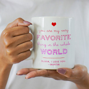 Favourite Thing in the World Anniversary Valentine Two-Tone Coffee Mug