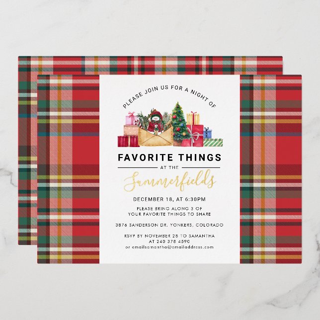 Favourite Things Christmas Family Event Gold (Front/Back)