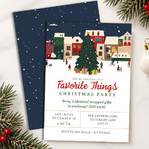 Favourite Things Christmas Gift Exchange Party Invitation
