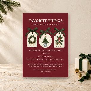 Favourite Things Christmas Gift Exchange Party Invitation