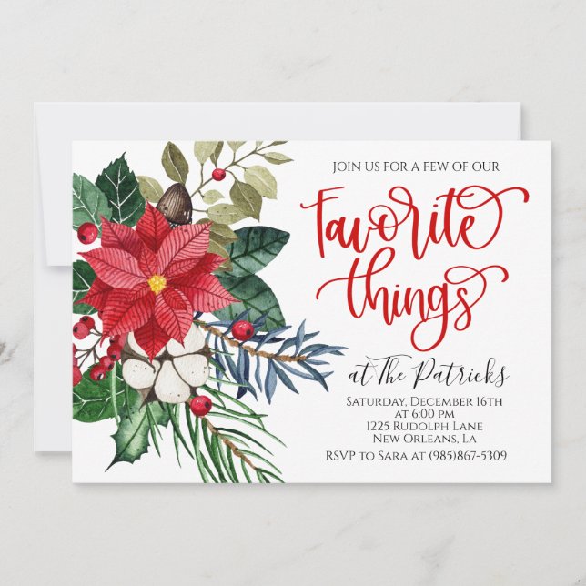 Favourite Things Christmas Invitation (Front)