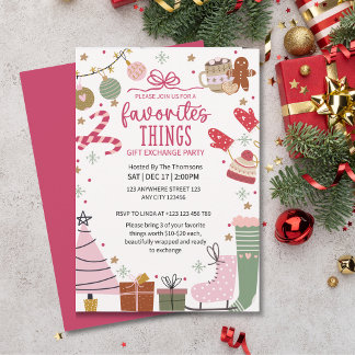 Favourite Things Cosy Christmas Gift Exchange Part Invitation