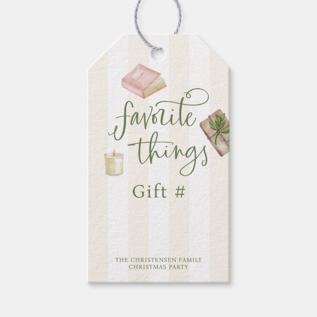 Favourite Things Gift Exchange Stickers Tags (Front)