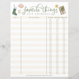 Favourite Things Gift Exchange Tracker