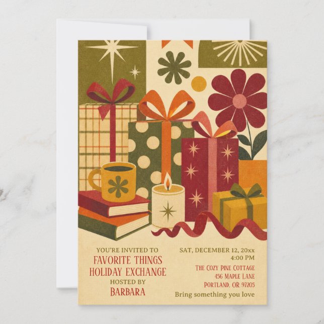 Favourite Things Holiday Exchange Invitation (Front)