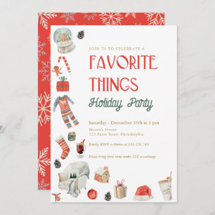 Favourite Things Holiday gift swap party Invitatio Invitation