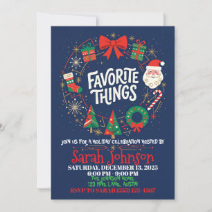 favourite things party christmas invitation