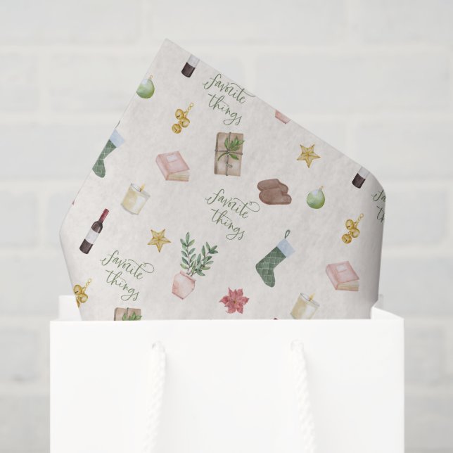 Favourite Things Patterned Holiday Christmas Tissue Paper (Gift Bag)