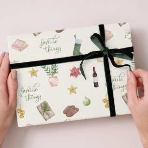 Favourite Things Patterned Holiday Christmas Wrapping Paper