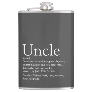 Favourite Uncle Definition Grey Hip Flask