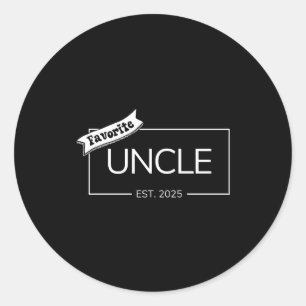 Favourite Uncle Est 2025 Nephew Niece Pocket Desig Classic Round Sticker