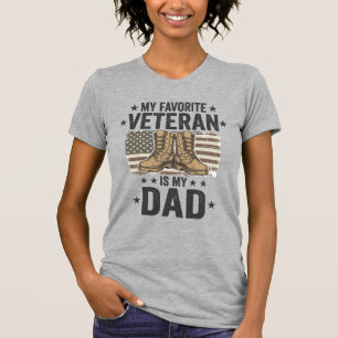 Favourite Veteran Dad Patriotic Combat Boots Shirt