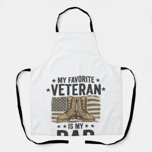 Favourite Veteran Dad Patriotic Combat Boots Shirt Apron