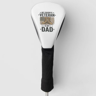 Favourite Veteran Dad Patriotic Combat Boots Shirt Golf Head Cover