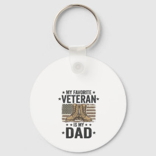 Favourite Veteran Dad Patriotic Combat Boots Shirt Key Ring