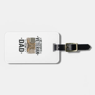 Favourite Veteran Dad Patriotic Combat Boots Shirt Luggage Tag