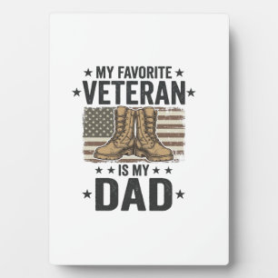 Favourite Veteran Dad Patriotic Combat Boots Shirt Plaque