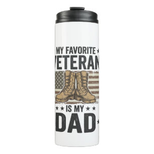 Favourite Veteran Dad Patriotic Combat Boots Shirt Thermal Tumbler