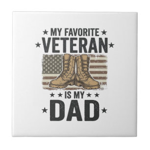 Favourite Veteran Dad Patriotic Combat Boots Shirt Tile