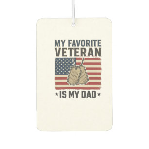 Favourite Veteran Dad Patriotic Dog Tags Design_1 Car Air Freshener