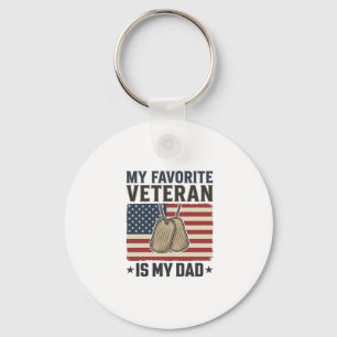 Favourite Veteran Dad Patriotic Dog Tags Design_1 Key Ring