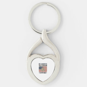 Favourite Veteran Dad Patriotic Dog Tags Design_1 Key Ring
