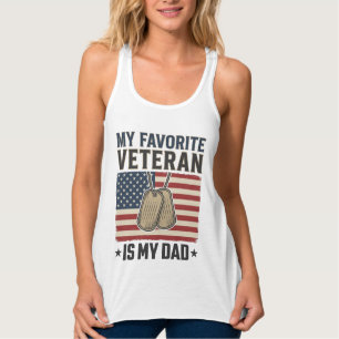 Favourite Veteran Dad Patriotic Dog Tags Design_1 Singlet