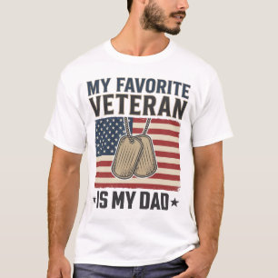Favourite Veteran Dad Patriotic Dog Tags Design_1 T-Shirt