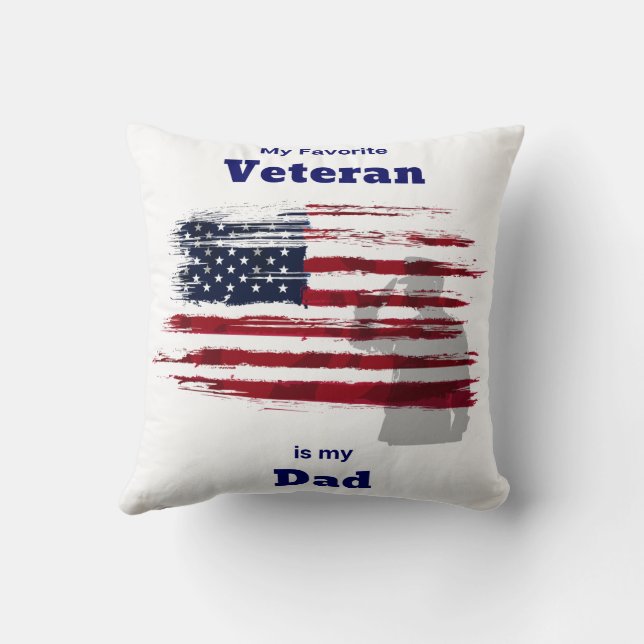 Favourite Veteran Dad Pillow (Back)