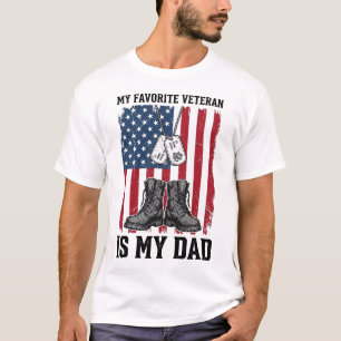 Favourite Veteran Is My Dad Patriotic Shirt Design