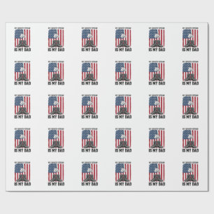 Favourite Veteran Is My Dad Patriotic Shirt Design Wrapping Paper