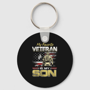 Favourite veteran is son veterans day patriotic me key ring