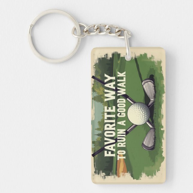 Favourite Way To Ruin A Good Walk Golf Key Ring (Front)