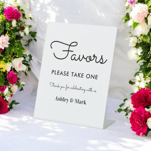 Favours Black White Wedding Sign Classic Poster