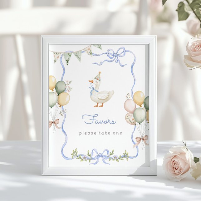 Favours Blue One Silly goose Birthday party Poster (Creator Uploaded)