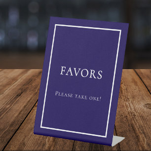 Favours blue white party pedestal sign