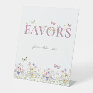 Favours Butterfly Floral Garden Shower Birthday Pedestal Sign