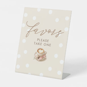 Favours Coffee Themed Girl Baby Shower Table Sign