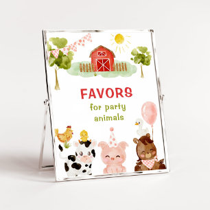 Favours for party animals farm animals poster