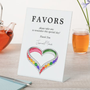 🌈 Favours Intertwined in Pride Pedestal Sign